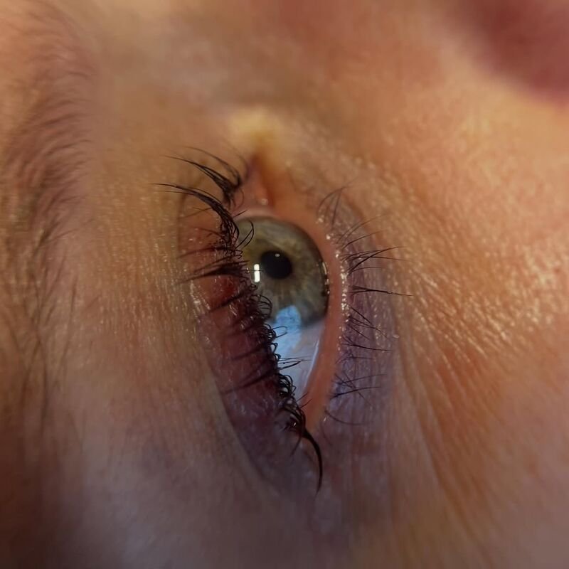 Wimpers na een lashlift met tint